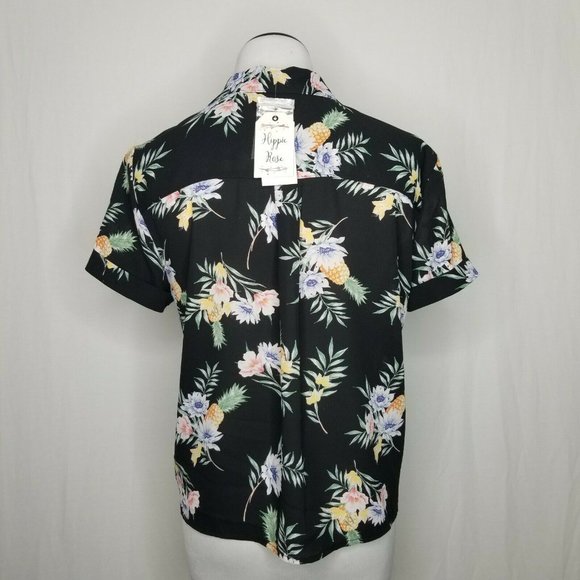 Hippie Rose Floral Pineapple Tropical Tie-Front - Picture 7 of 8